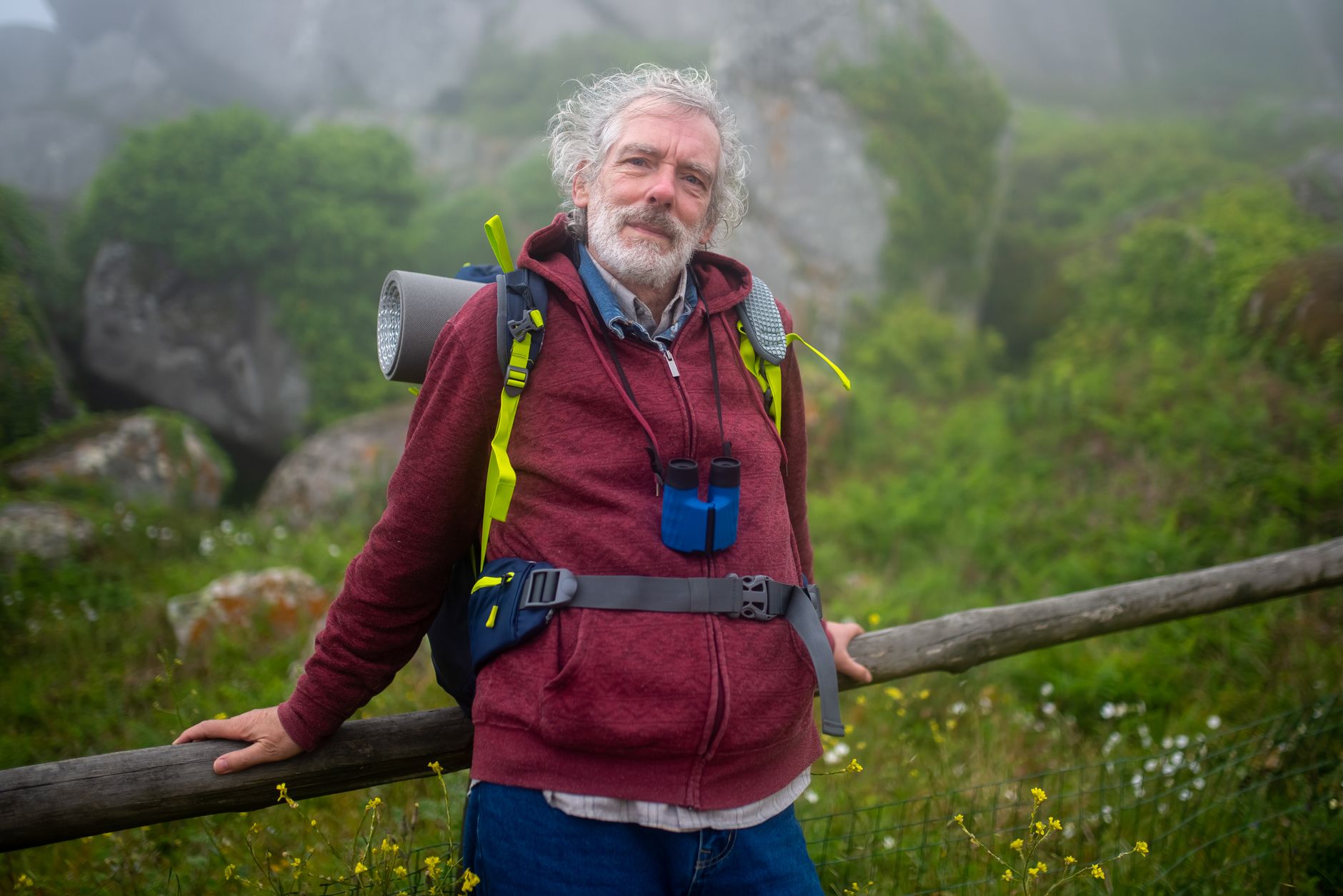 senior hiker mountain trail