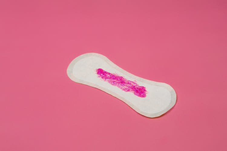 Hygiene Pad With Pink Paints Placed