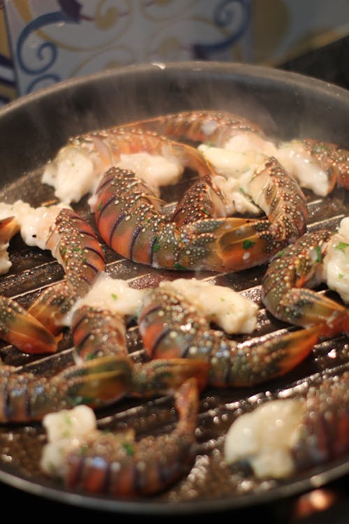 Grilling Shrimps on a Griller