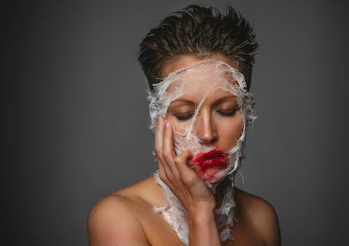 Woman with a Gauze on her Face