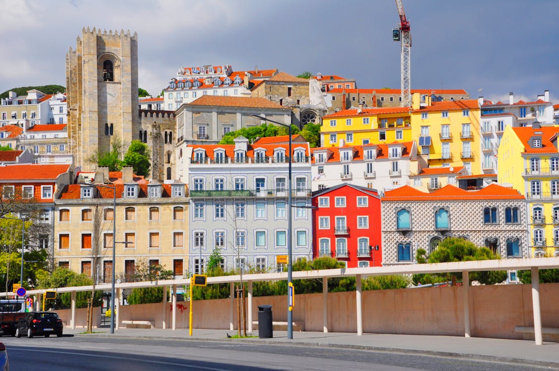 Free Colorful Buildings in City Downtown Stock Photo