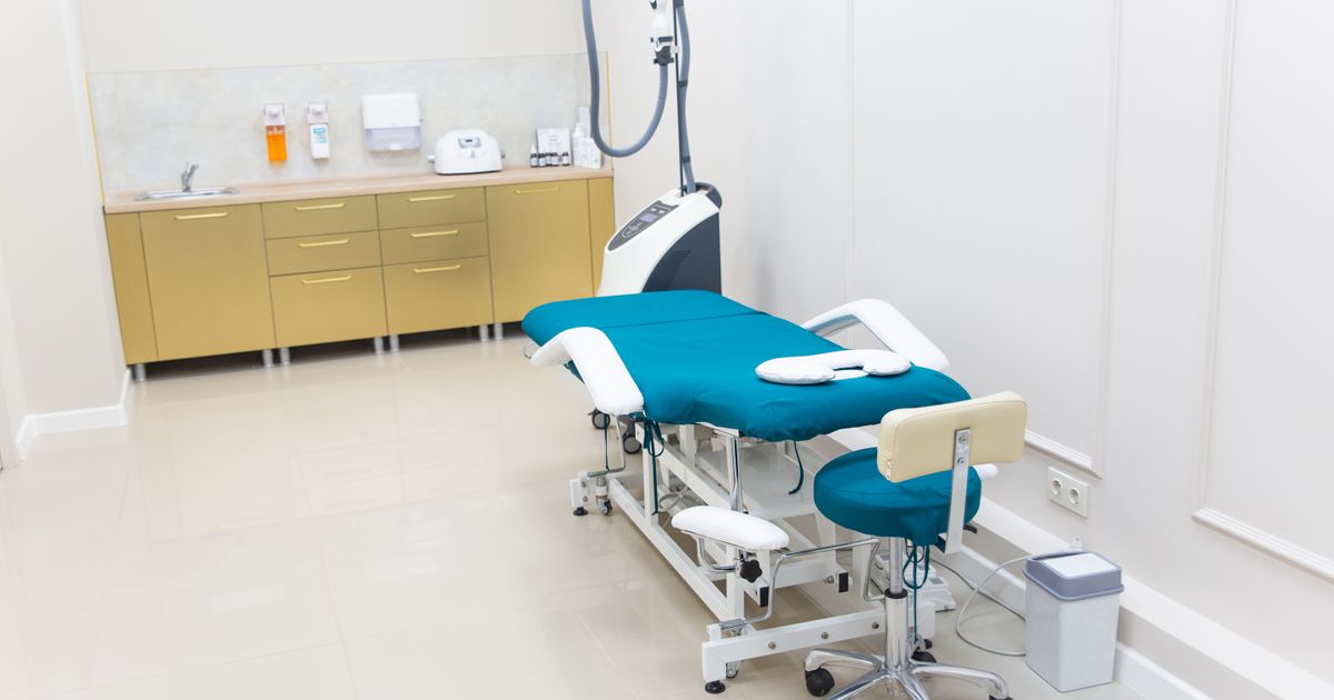 Clean modern medical examination room