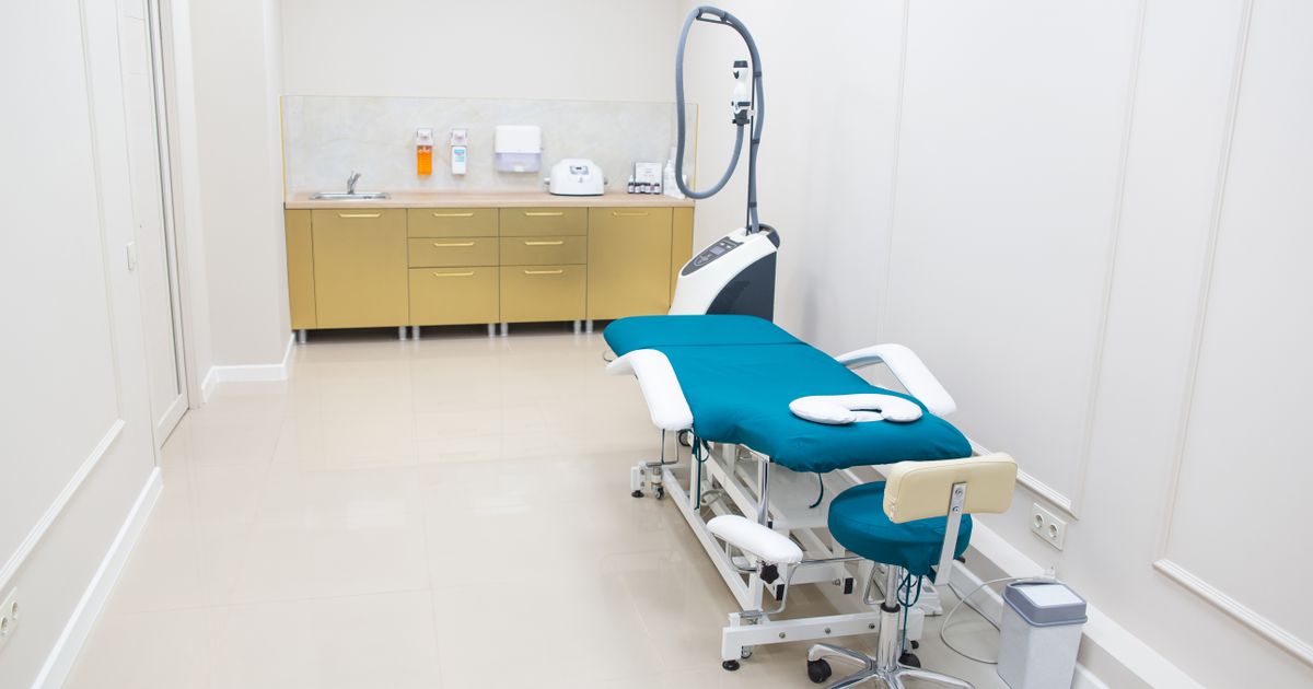 Clean well-equipped medical examination room