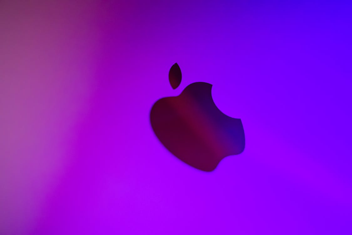 Apple Logo on Purple Background