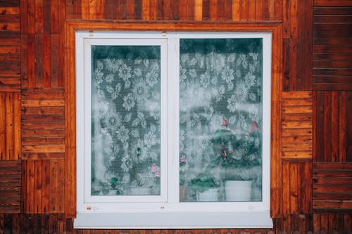 White Wooden Framed Glass Window
