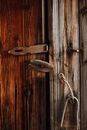 Brown Wooden Door With Padlock