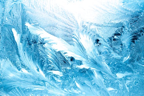 Close-up Photo of a Frosty Ice Patterns