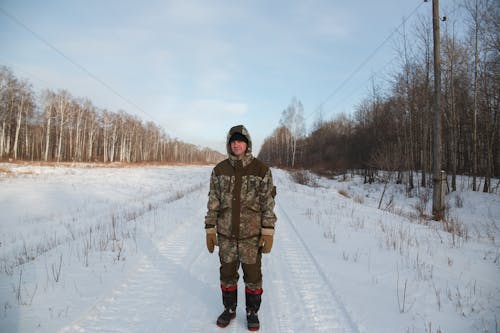 겨울, 군대 패턴, 길의 무료 스톡 사진