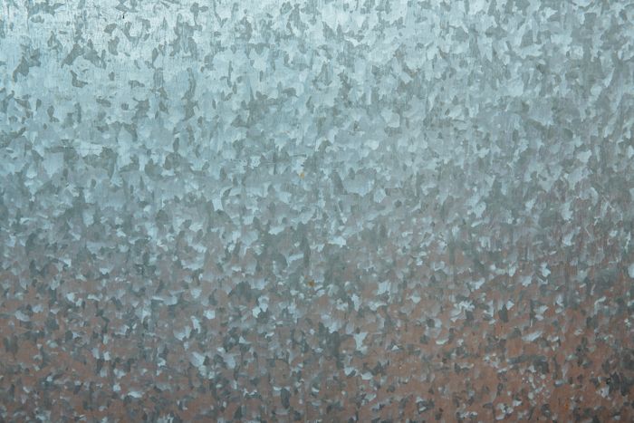 close-up of galvanized steel surface texture