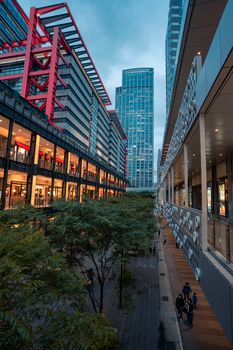 Modern architectural skyline view in Taipei with urban city structures.