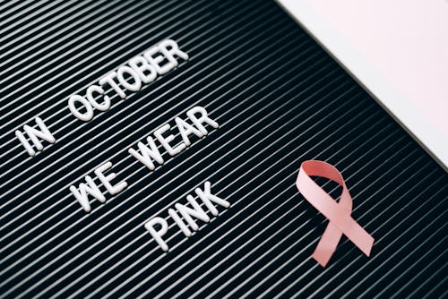 A Letter Board with Breast Cancer Awareness Note