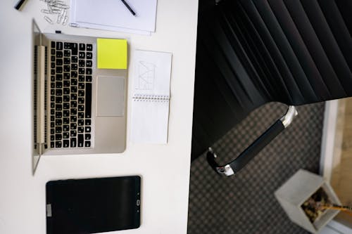 Free Gray Laptop on the Table Stock Photo