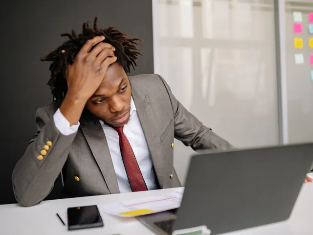 Site owner reviewing a website traffic drop on a laptop