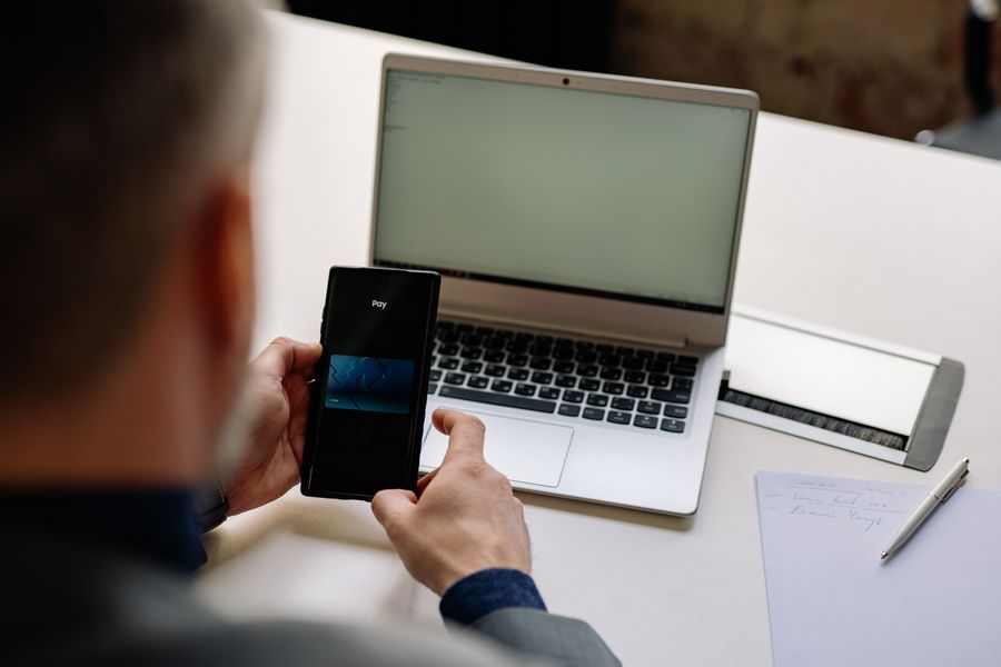 Person using a smartphone for digital payment