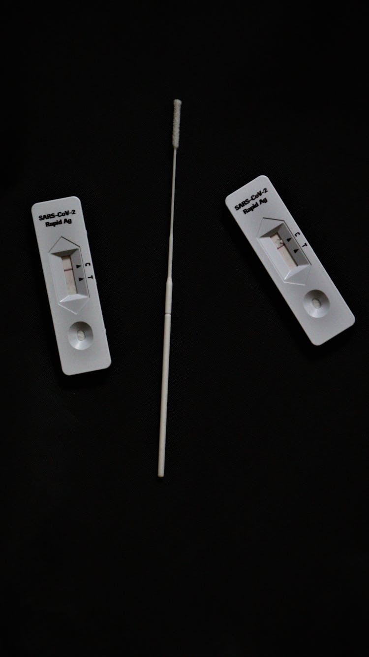 Rapid Antigen Testing On Black Surface