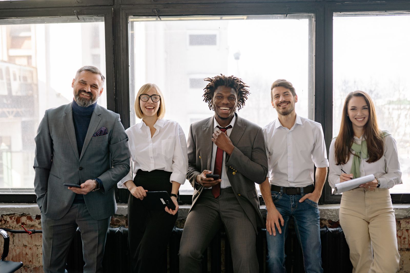 Happy office team collaboration scene 24