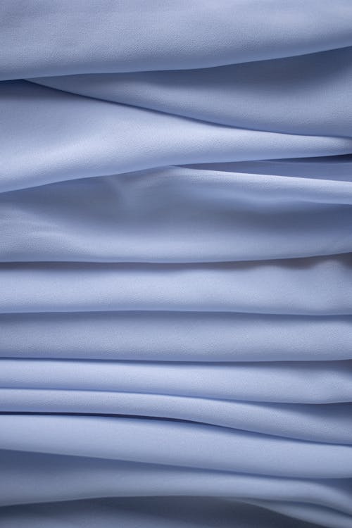 Crumpled blue silk fabric
