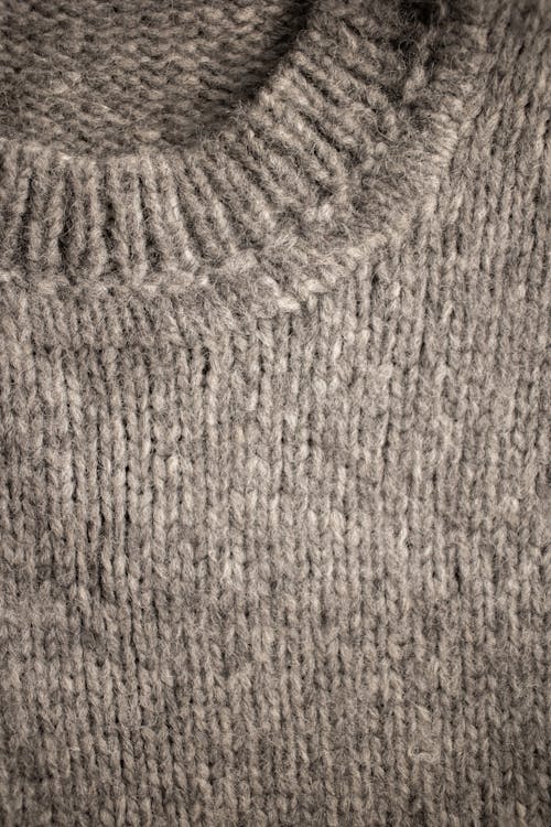 Closeup of knitted sweater