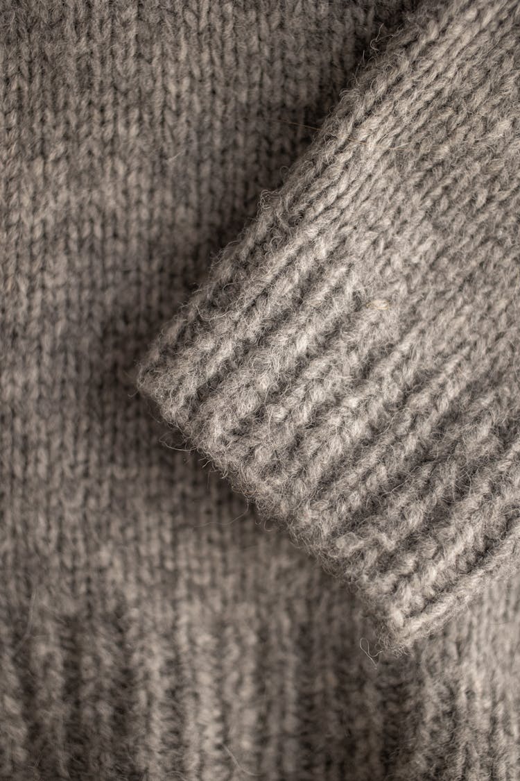 Closeup Of Knitted Sweater Sleeve