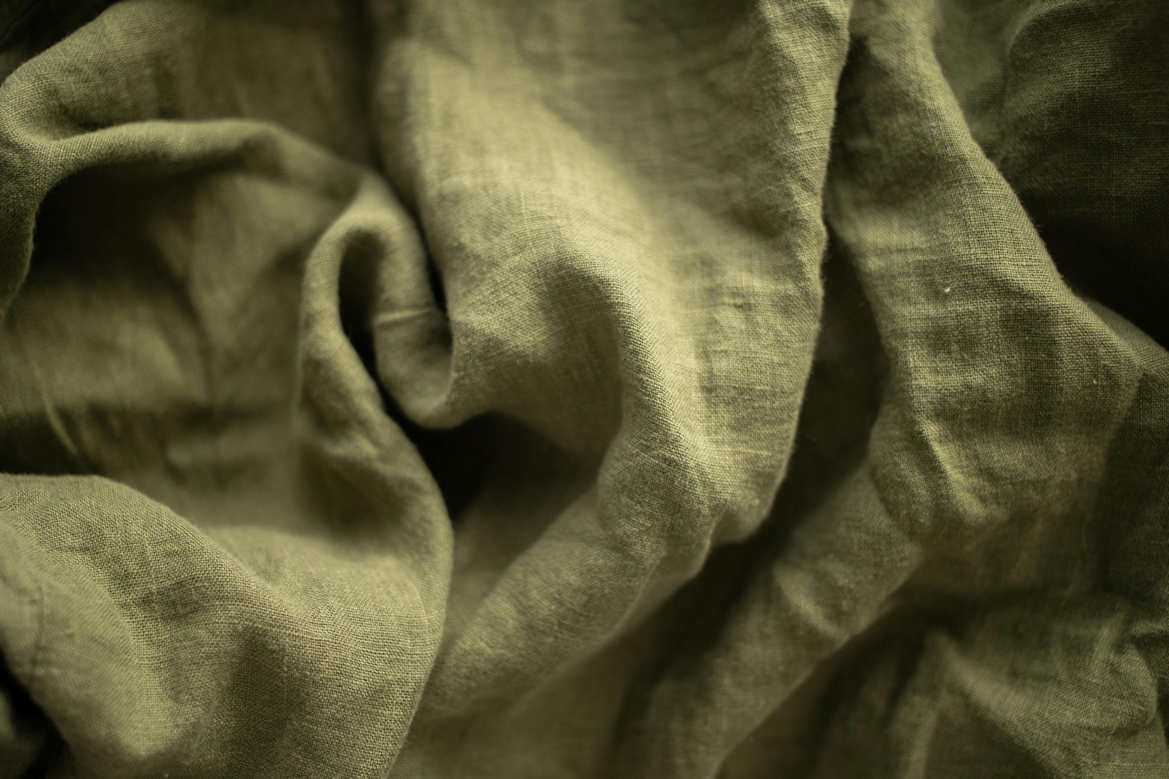crumpled linen fabric background