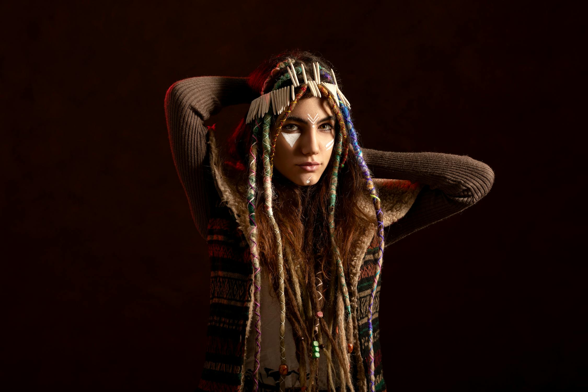 Indian Beauty Photo by Ehsan from Pexels: https://www.pexels.com/photo/trendy-ethnic-model-in-tribal-headdress-on-dreadlocks-7795210/