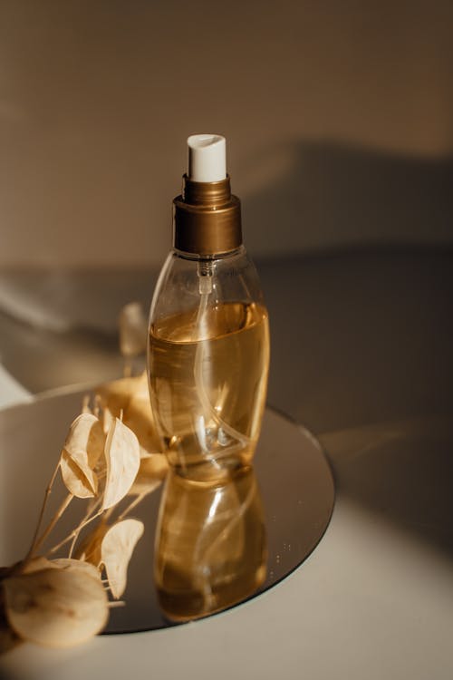 An image of a clear glass bottle