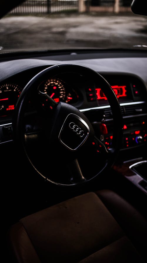 Free Black Audi Car Steering Wheel Stock Photo