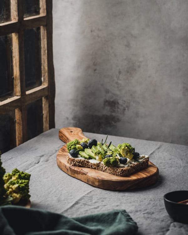 Avocado Toast Served on the Gray Table