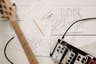 White and Black Electric Guitar
