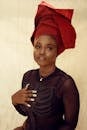 Person Wearing Red Headwrap