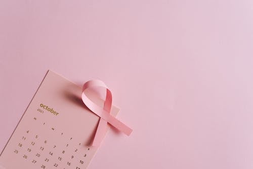 Free A Pink Ribbon on a Calendar Stock Photo