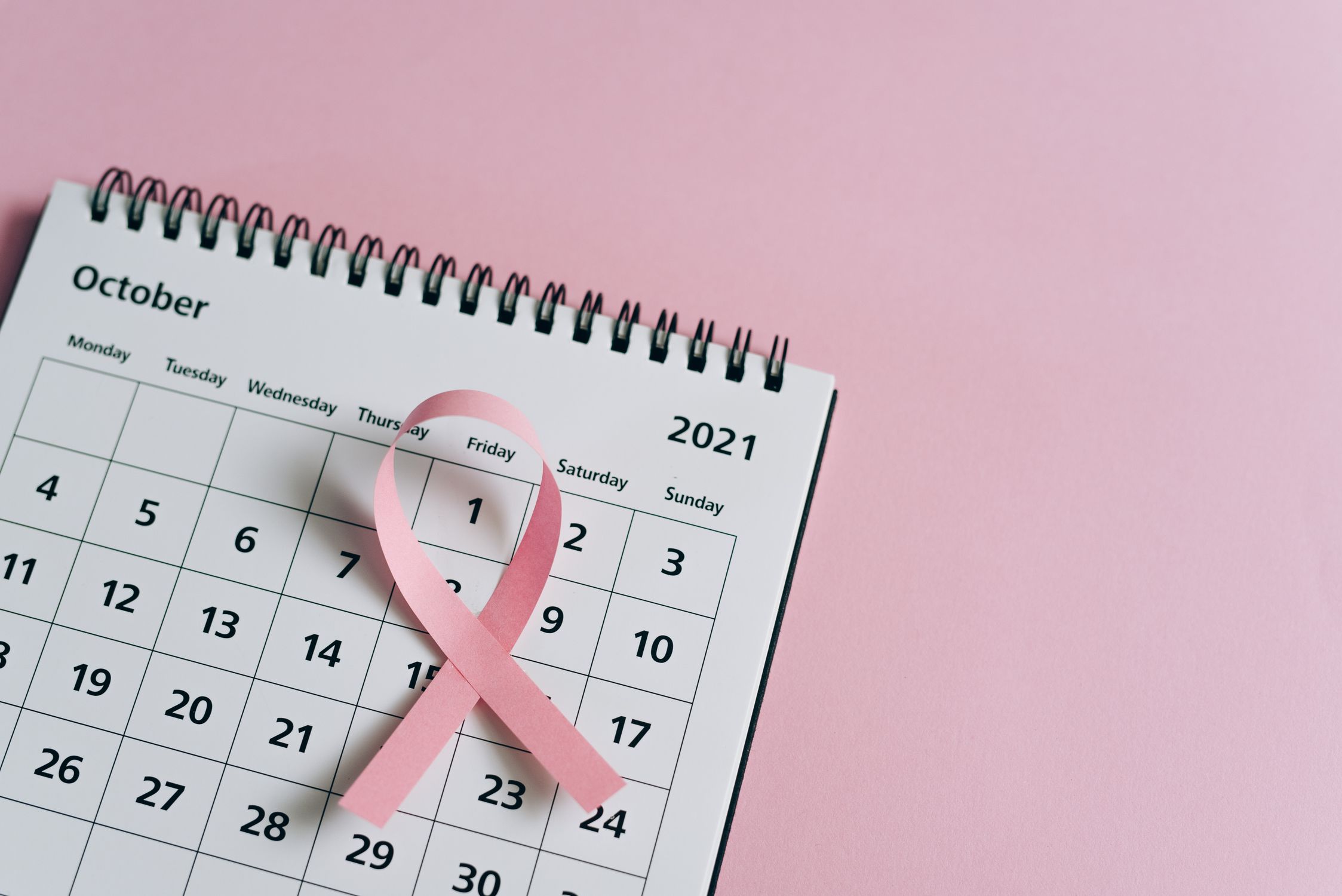 Pink Ribbon September A Pink Ribbon on a Calendar · Free Stock Photo