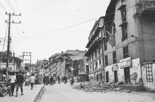 Základová fotografie zdarma na téma bhaktapur, budovy, černobílý