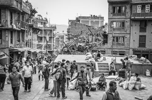 Základová fotografie zdarma na téma bhaktapur, budovy, černobílý