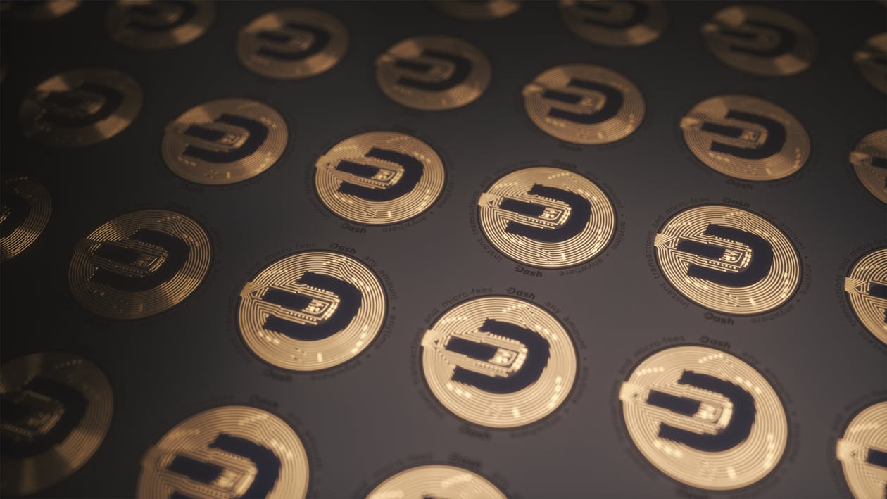 Free Graphic Design of Dash Crypto Currency Logo  Stock Photo