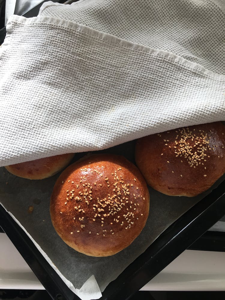 Overhead Shot Of Hamburger Buns