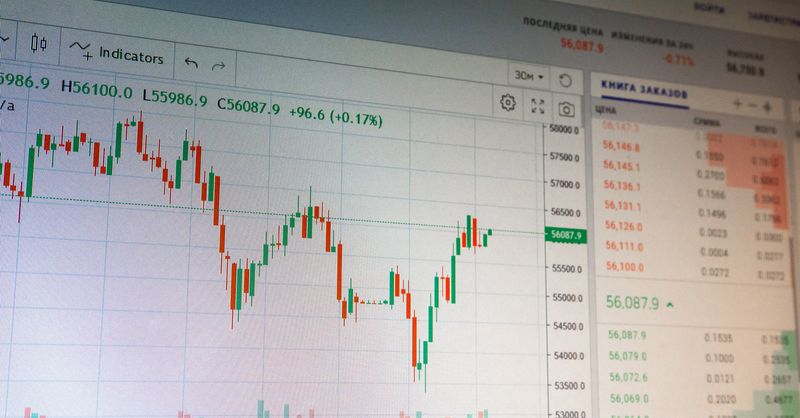 Abstract editorial data-visualization illustration in balanced, blue-toned tones representing the cryptocurrency and digital-asset market — crypto scenario analysis.