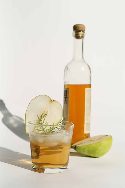 Clear Glass Bottle With Sliced Lemon