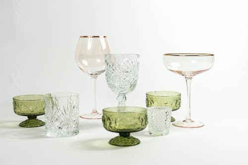 Different types of cocktail glasses