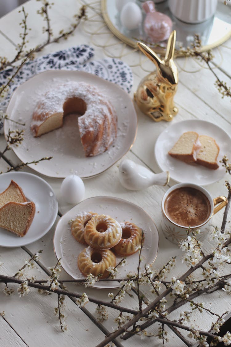 Assorted Pastries On Plates