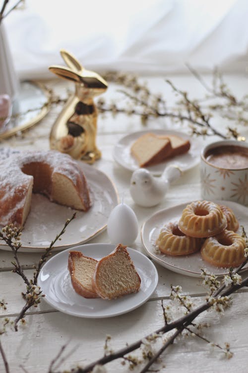 Assorted Pastries on Plates