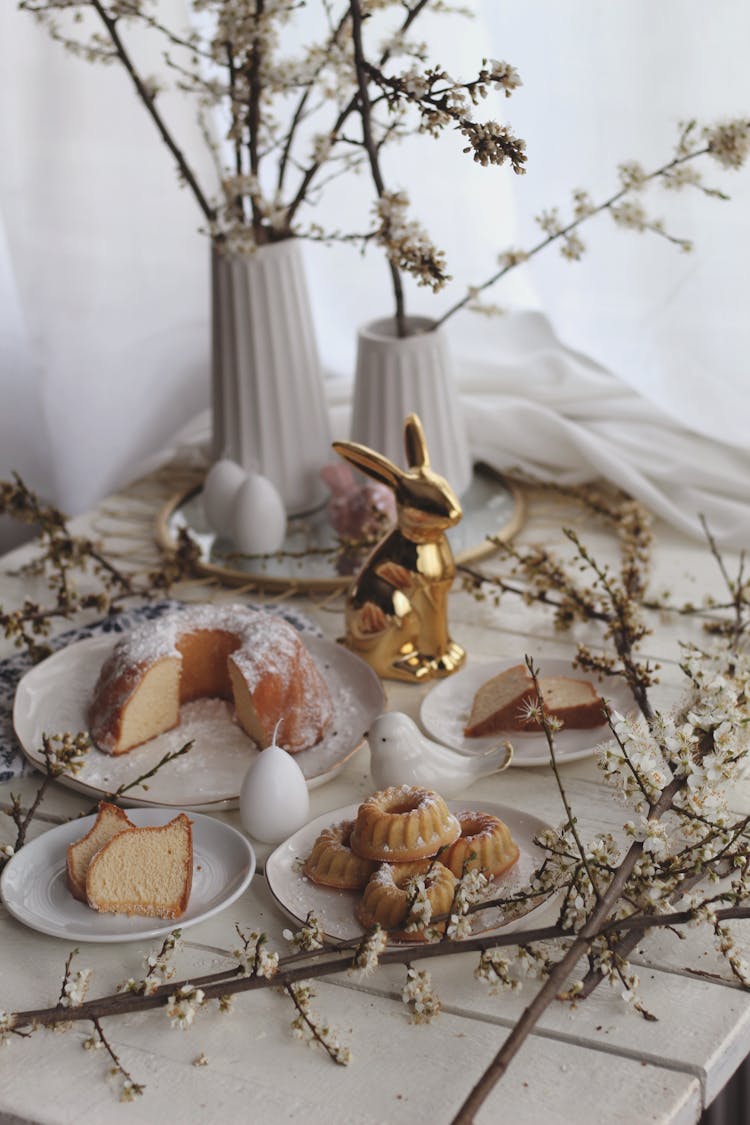 Assorted Pastries On Plates