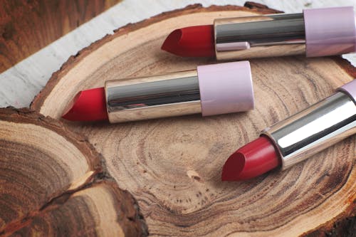 Lipsticks on the Wooden Tray