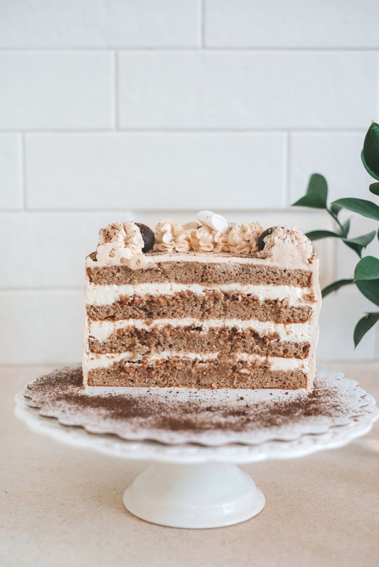 Yummy Chocolate Cut Cake On Stand