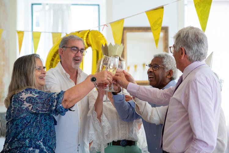 Elderly People Toasting