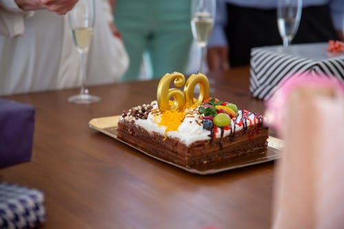 Photo of a Birthday Cake With Candles 