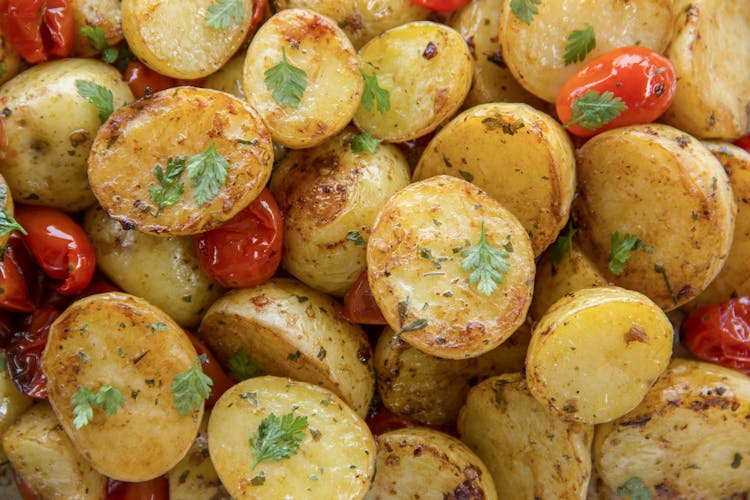 Cooked Potatoes In Close Up Photography