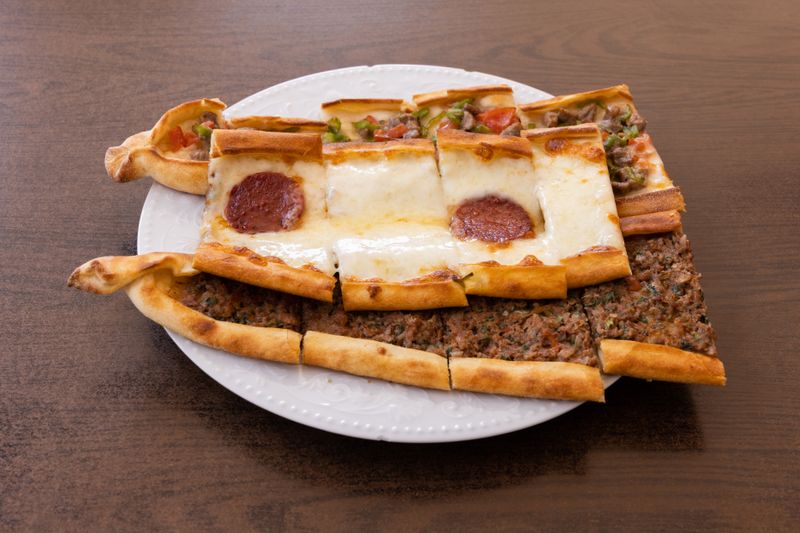 Pide Turkish boat-shaped flatbread