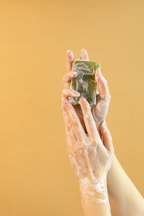 A Person Holding a Bar of Soap