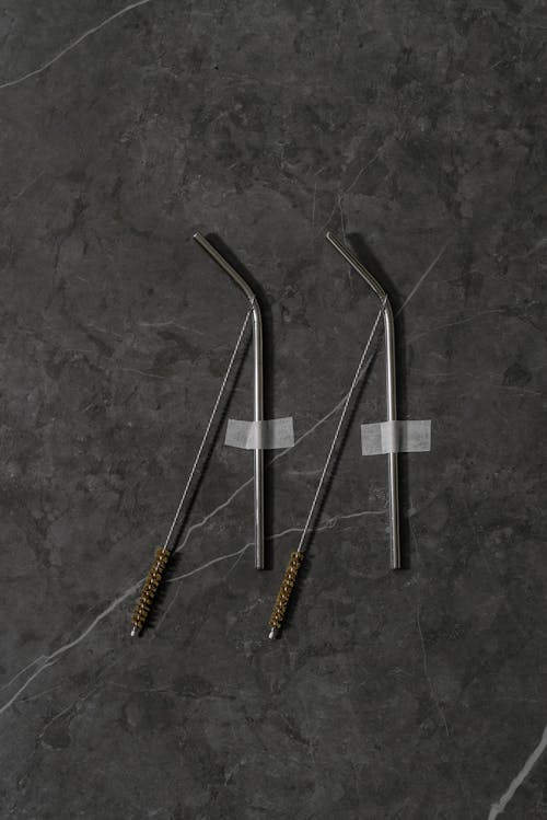 Reusabe Metal Straws with Cleaning Brushes